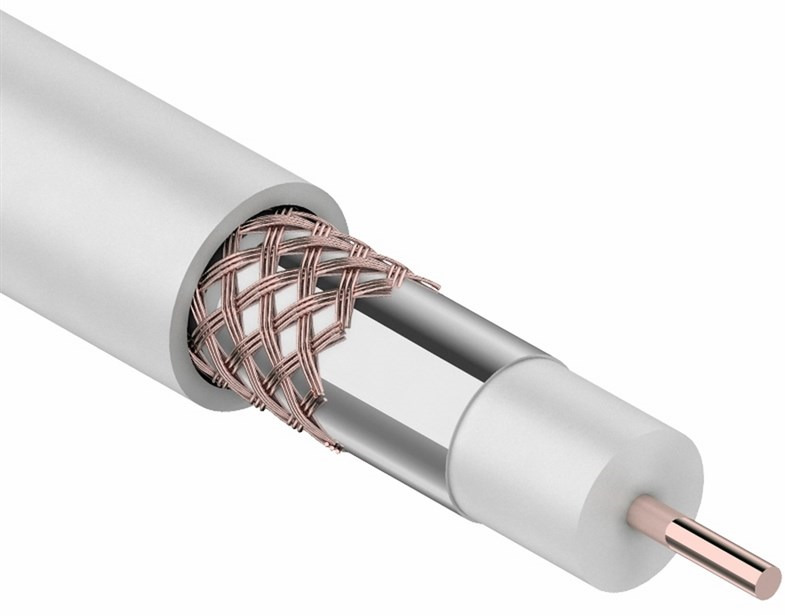 Кабель RG-6U+CU, 48*, 75 Ом, 100м., белый REXANT