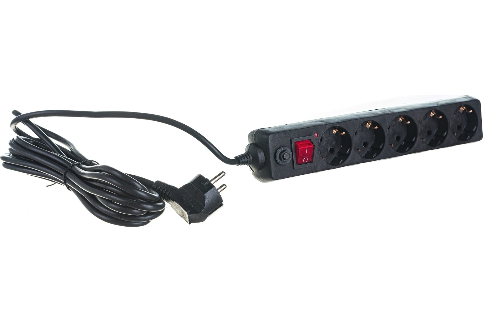 Сетевой фильтр СФ-05В выключатель, 5 гнезд, 3 метра, с/з, ПВС 3х0,75мм2 10А/250В белый TDM